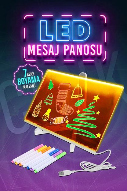 Perla Viva® 7 Renk Işık Boyama Kalemli Led Resim Panosu